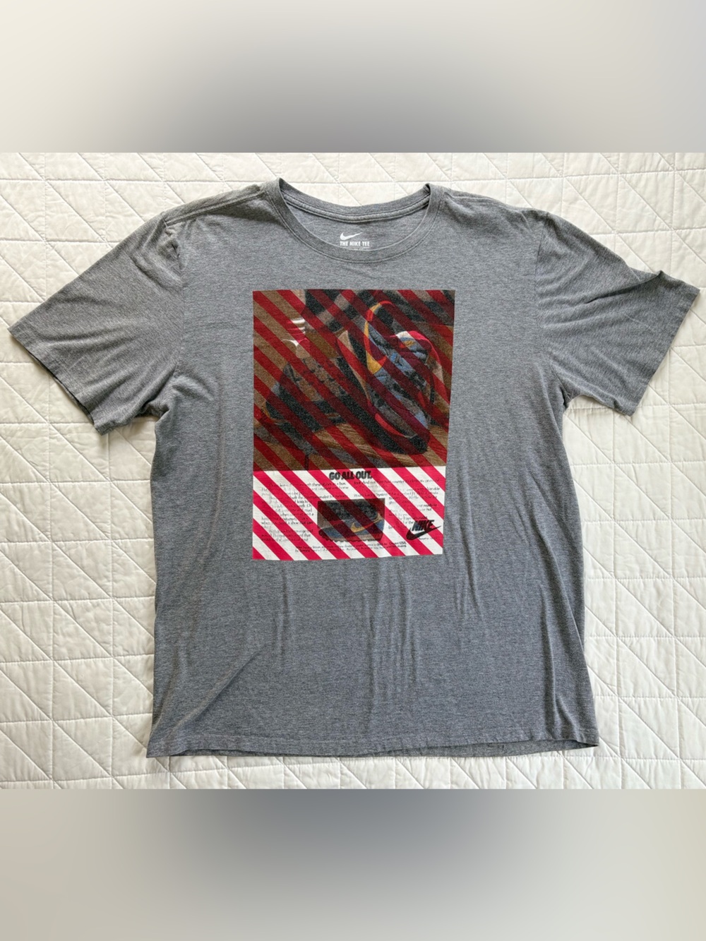 Nike “Go All Out” Graphic T-Shirt Gray - Size Men’s XL Athletic Cut